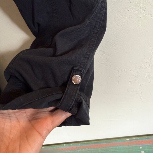 White House Black Market Khakis Pants Womens 2L Black Cargo Pocket Rolled Crop - Picture 7 of 12